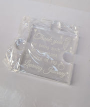 HONMOK Teacher Gift Plaque, Acrylic Puzzle Block Plaque, 10 x 10 x 1 cm, White,
