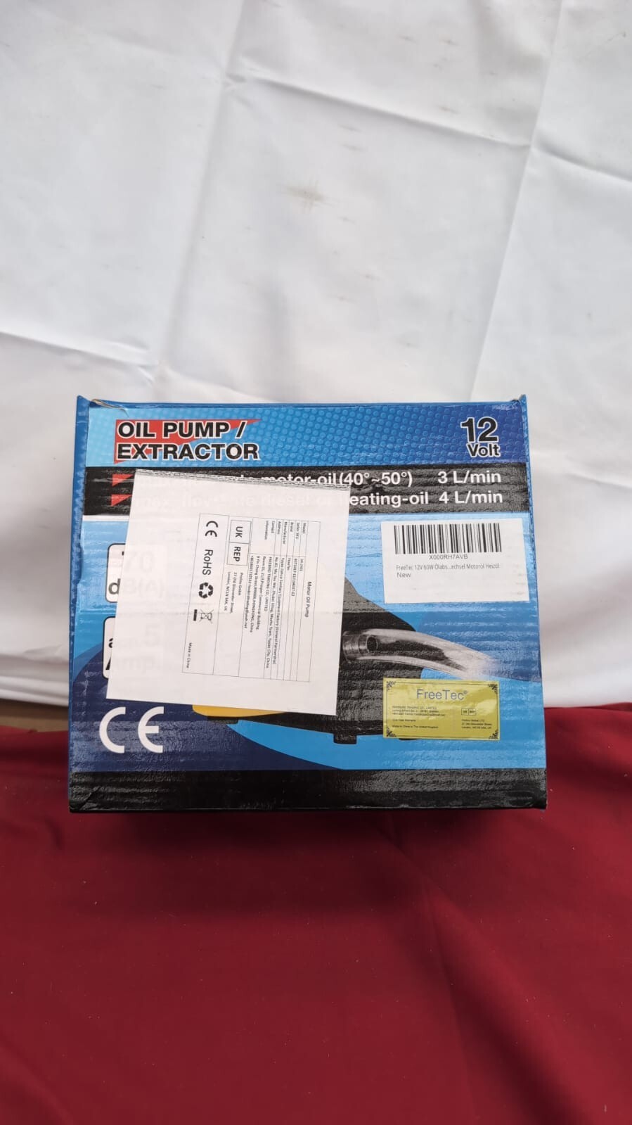 FreeTec 12V 60W Oil Change Pump Extractor with Tubes, Oil Suction Diesel