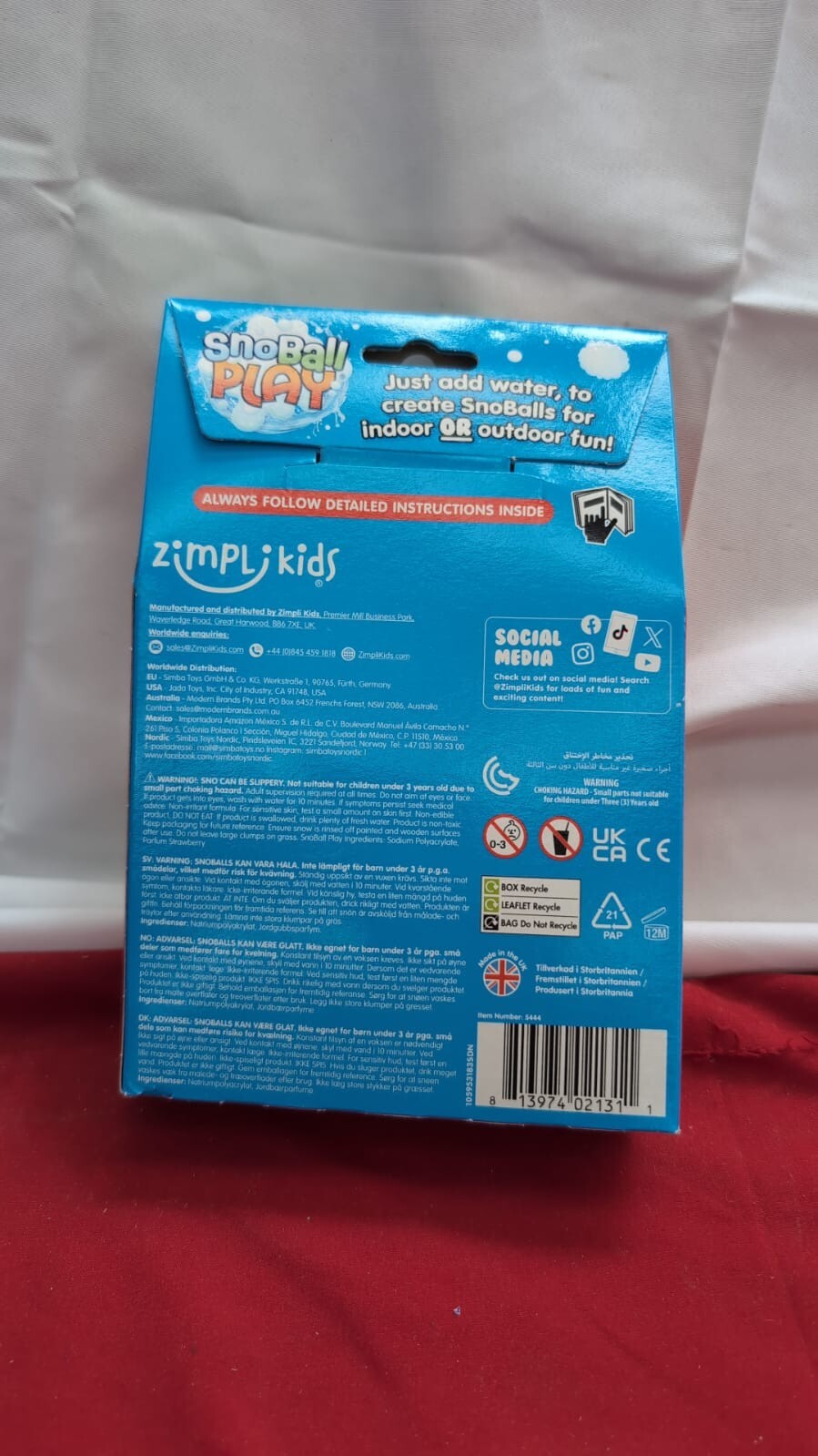 SnoBall Play 4 Use Pack from Zimpli Kids, Magically turns water into artificial