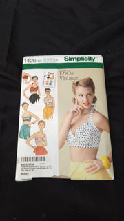 Simplicity Sewing Pattern 1426: Misses' Vintage 1950's Bra Tops, Size, Paper