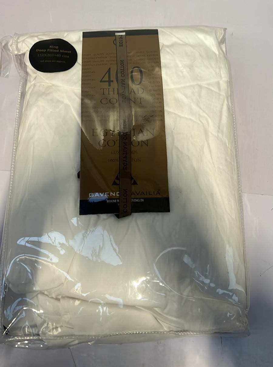 GC GAVENO CAVAILIA  Deep Fitted Bed Sheet- 100% Egyptian Cotton King
