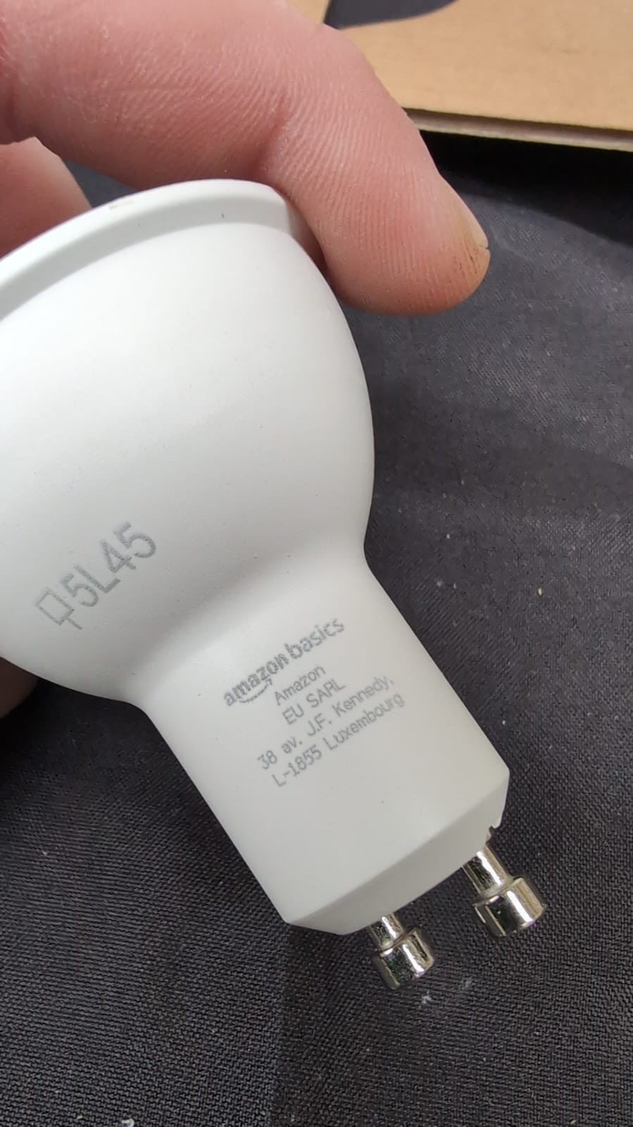 Amazon Basics LED GU10 Spotlight Bulb, 4.7W,Warm White, 6 pk (packaging damaged)