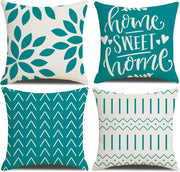 Homefeelzydys Cushion Covers,Cushion Covers 40 x 40 set of 4 Teal Square Throw