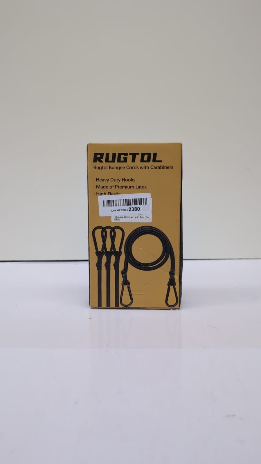 Heavy Duty Bungee Cords w/ Carabiner Hooks – Strong Straps (Box Damaged)