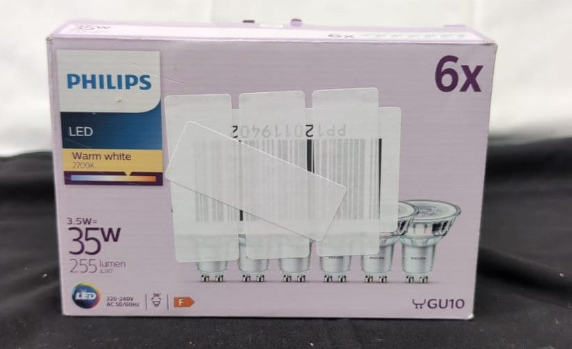 PHILIPS LED Classic Spot Light Bulb 6 Pack [Warm White 2700K - GU10] 35W