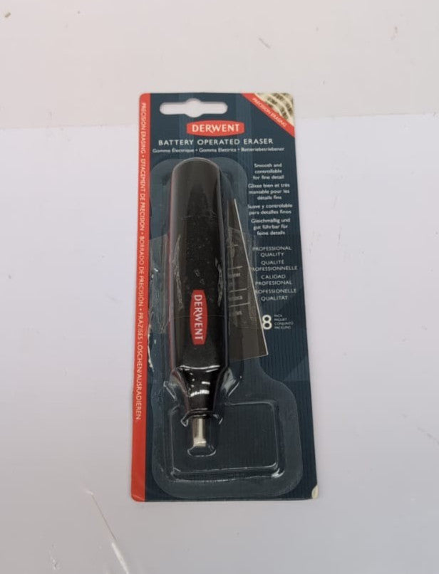 Derwent Battery-operated eraser pen, includes 8 spare erasers(packaging damaged)