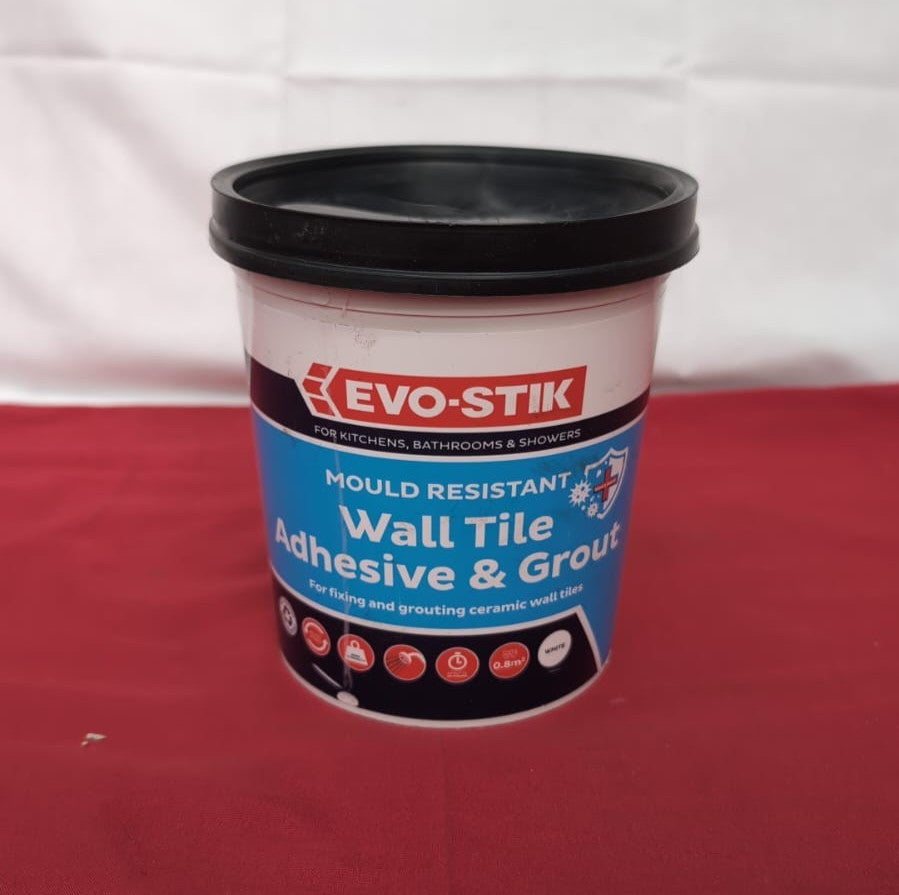 EVO-STIK Wall Tile Adhesive and Grout White 1.5L - Mould Resistant - Waterproof