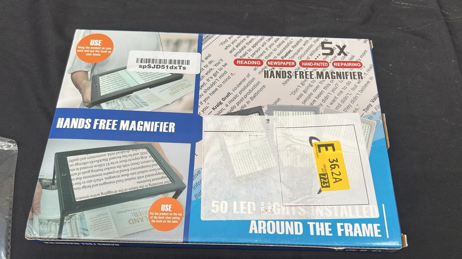 Upgrade Acrylic Hands-Free Magnifying Glass - Large Lens Magnifier Full Page