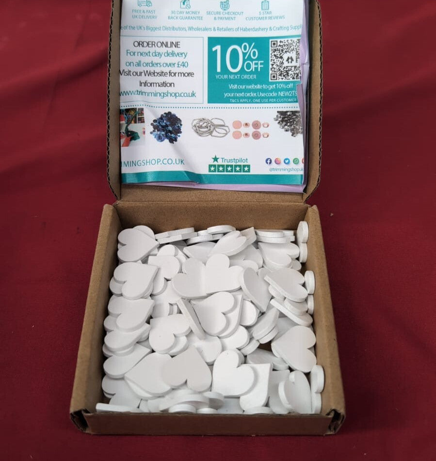 100Pcs Crafts Paintable Hearts DIY Projects