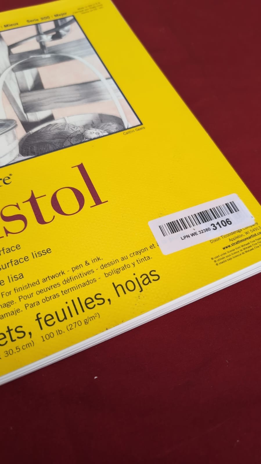 Strathmore Bristol Vellum Paper Pad 9"X12"-20 Sheets( front slightly scuffed)