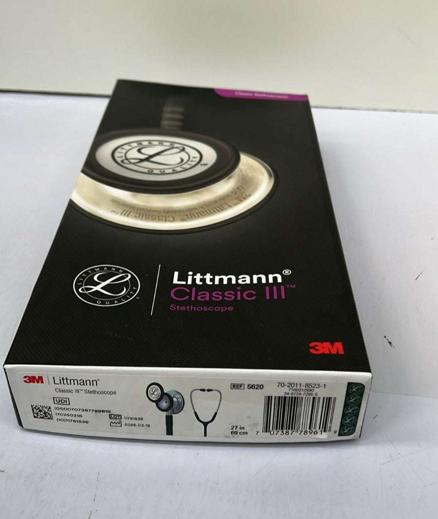 3M Littmann Classic III Monitoring Stethoscope, Black Tube, 27 inch, 5620