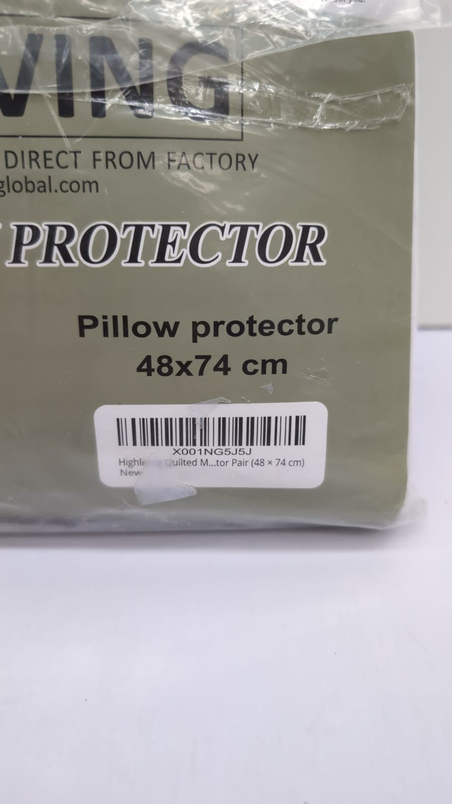 HIGHLIVING quilted pillow protector 48x74cm