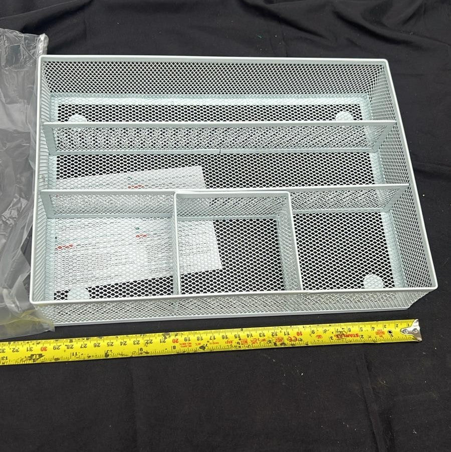 Mesh Drawer Organiser Tray Desk Draw Tidy Office Stationery Storage Pen Holder
