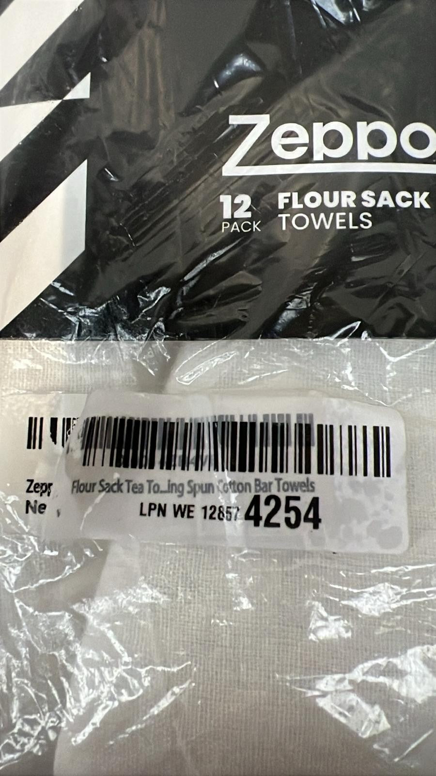 Zeppoli Flour Sack Tea Towels - 12 Pack - Absorbent White Cotton