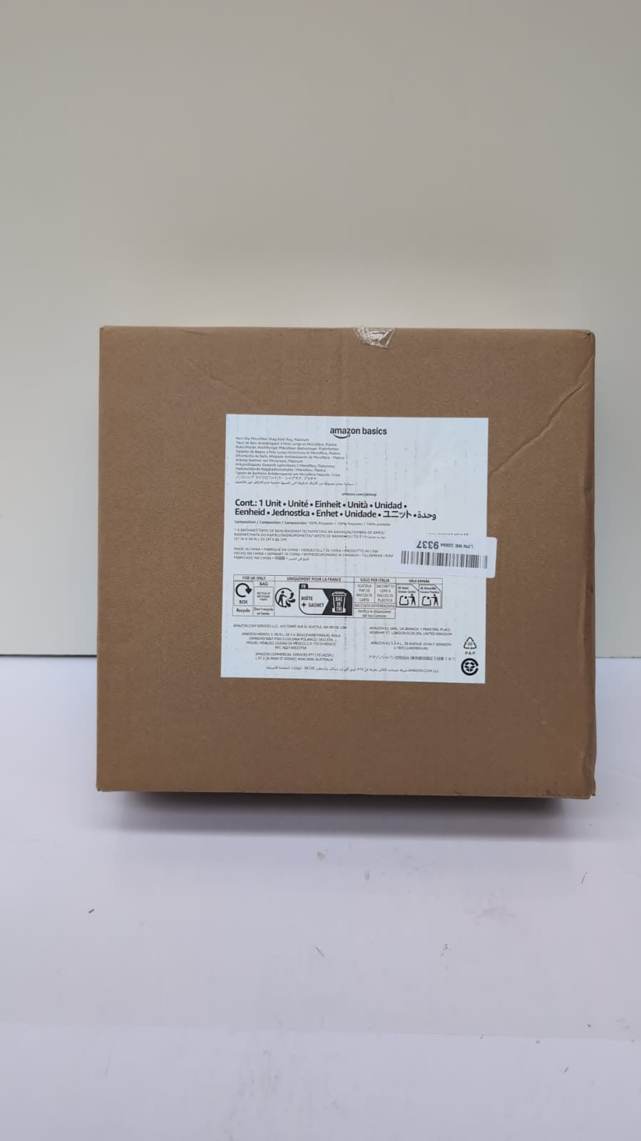 Amazon Basics Platinum Bathroom Rugs, Shag Bath Mats