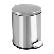 ASelected 6L Round Bathroom Pedal Bin Stainless Steel Pedal Bin