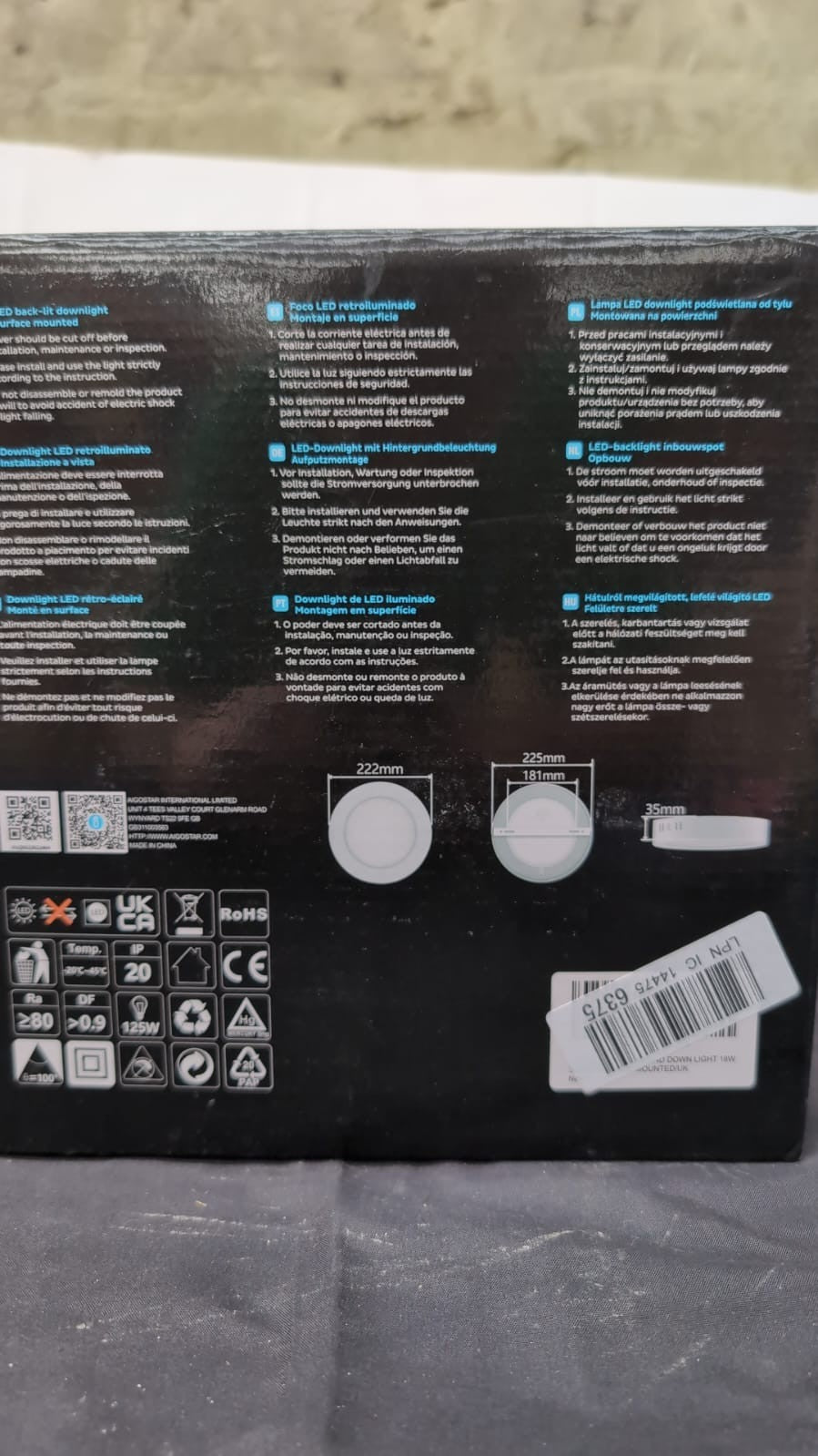 Aigostar Ultra-Thin 18W Round Surface Mounted LED Ceiling Lights, 1980Lumen