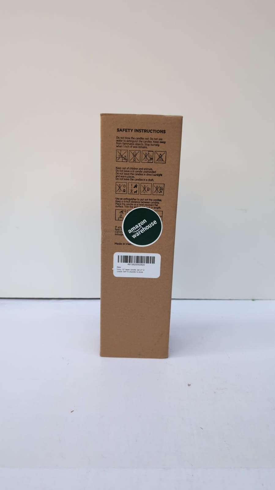 CANDWAX 25 cm Taper Candles Set of 12 - Tapered Candles Ivory Candles