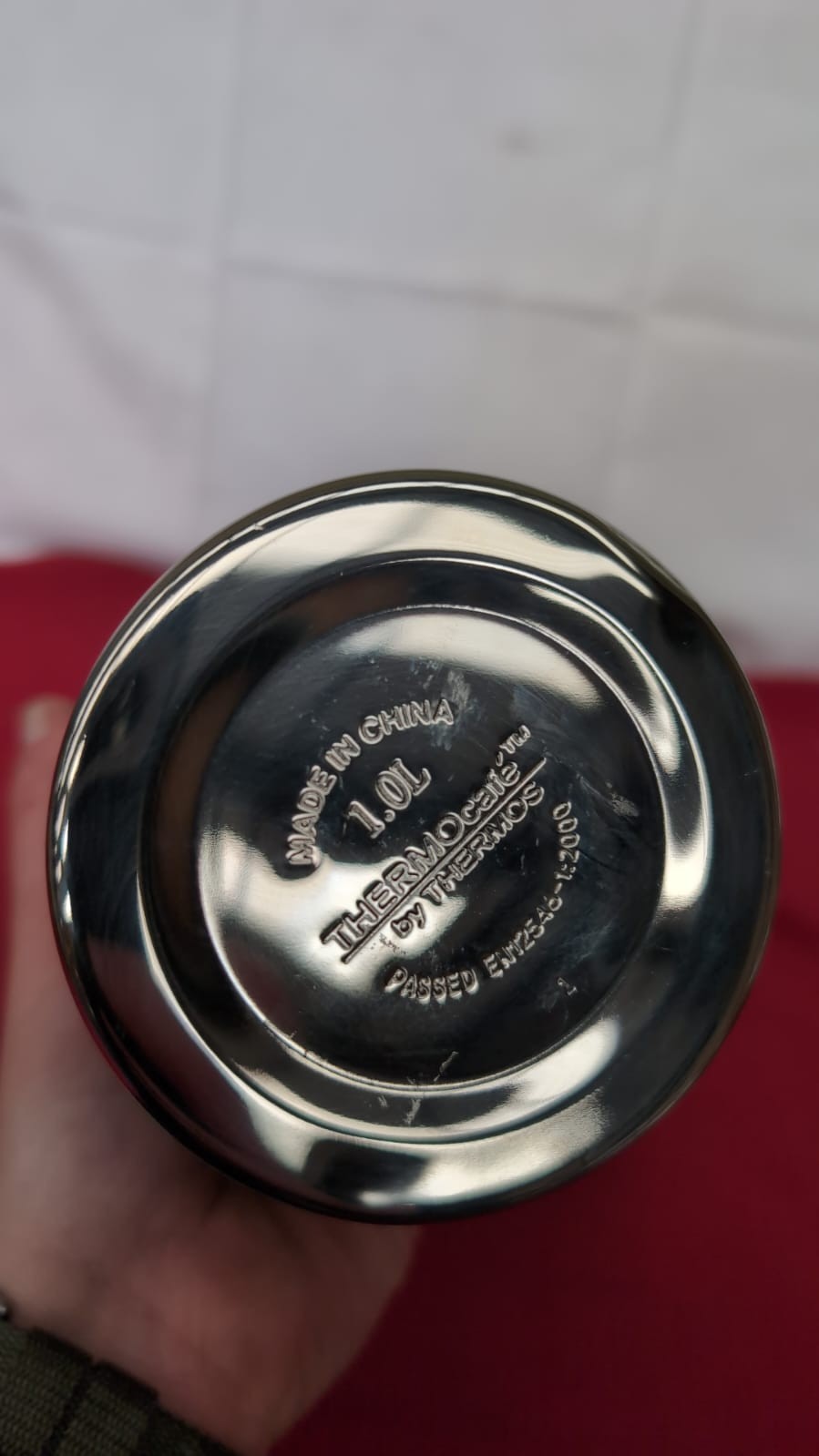 Thermos Stainless Steel Flask, Hammertone Grey, 1.0 L(USED)