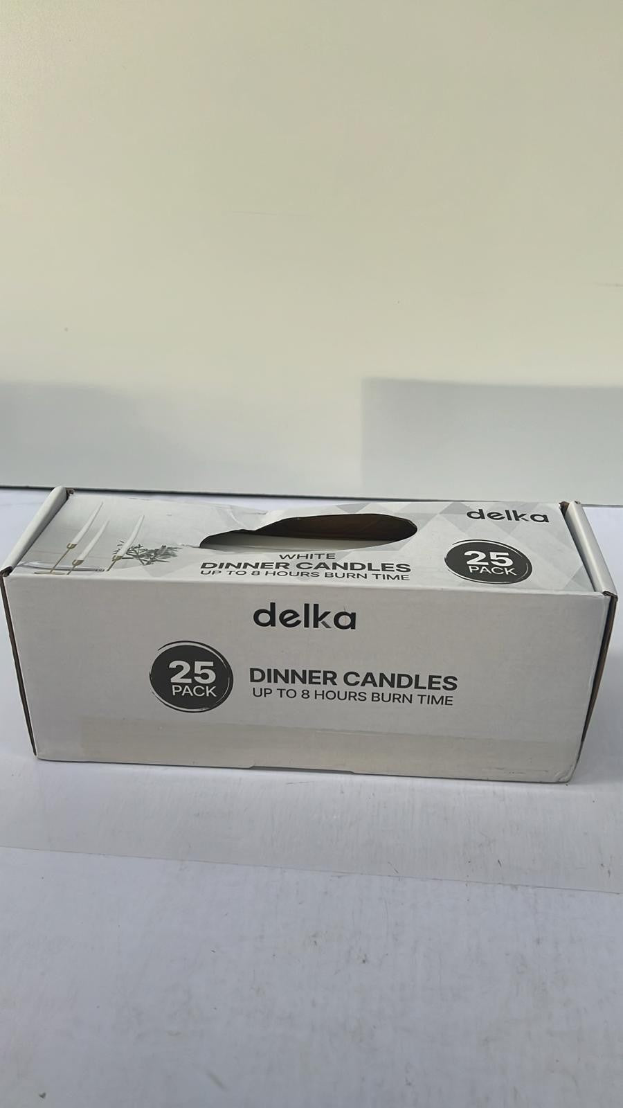 delka Dinner Candles, Tapered 8-Hour Burn Time Dinner Candles, Unscented