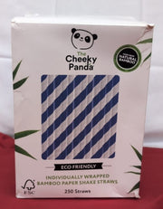 The Cheeky Panda Bamboo Paper Bubble Tea Straws 250 Blue (packaging damaged)