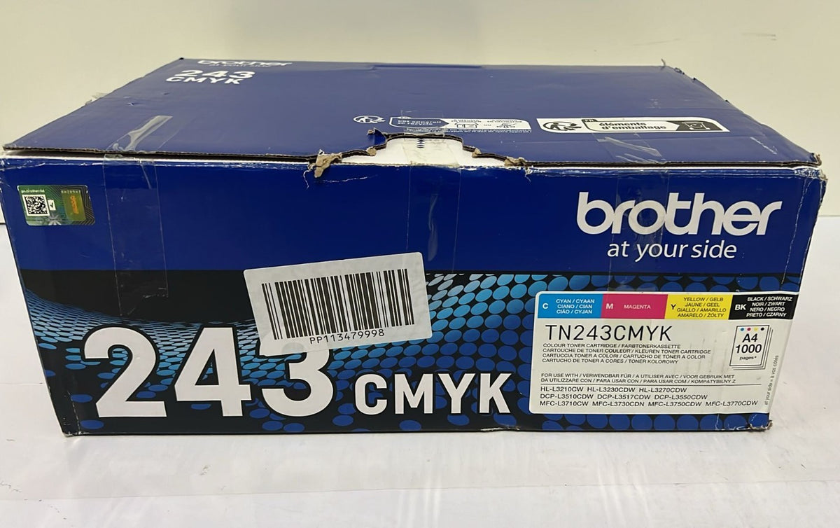 Brother TN-243BK/TN-243C/TN-243M/TN-243Y Toner Cartridges (BOX OPENED)