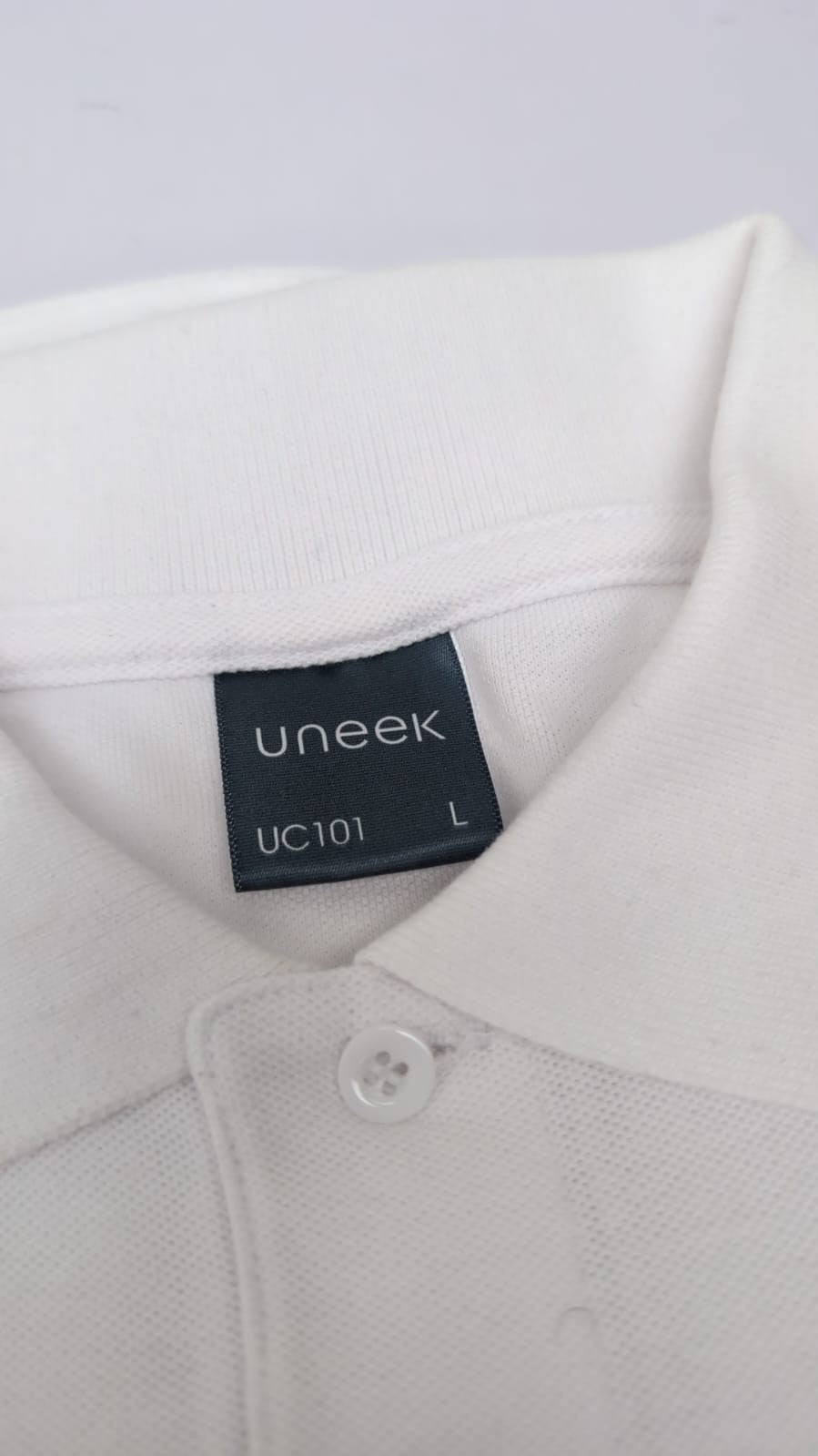 Uneek UNISEX Classic Polo Shirt Short Sleeve Plain(L)( no tags slight dirt)