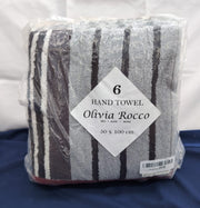Olivia Rocco pack of 6 strym beach 6x hand towel 50x100cm (6 Packs)