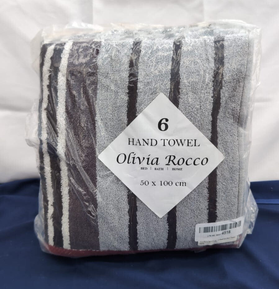 Olivia Rocco pack of 6 strym beach 6x hand towel 50x100cm (6 Packs)