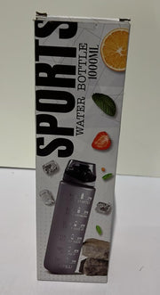 Water Bottle 1L, Sports Water Bottle with Time Markings, BPA-Free, Leak-Proof