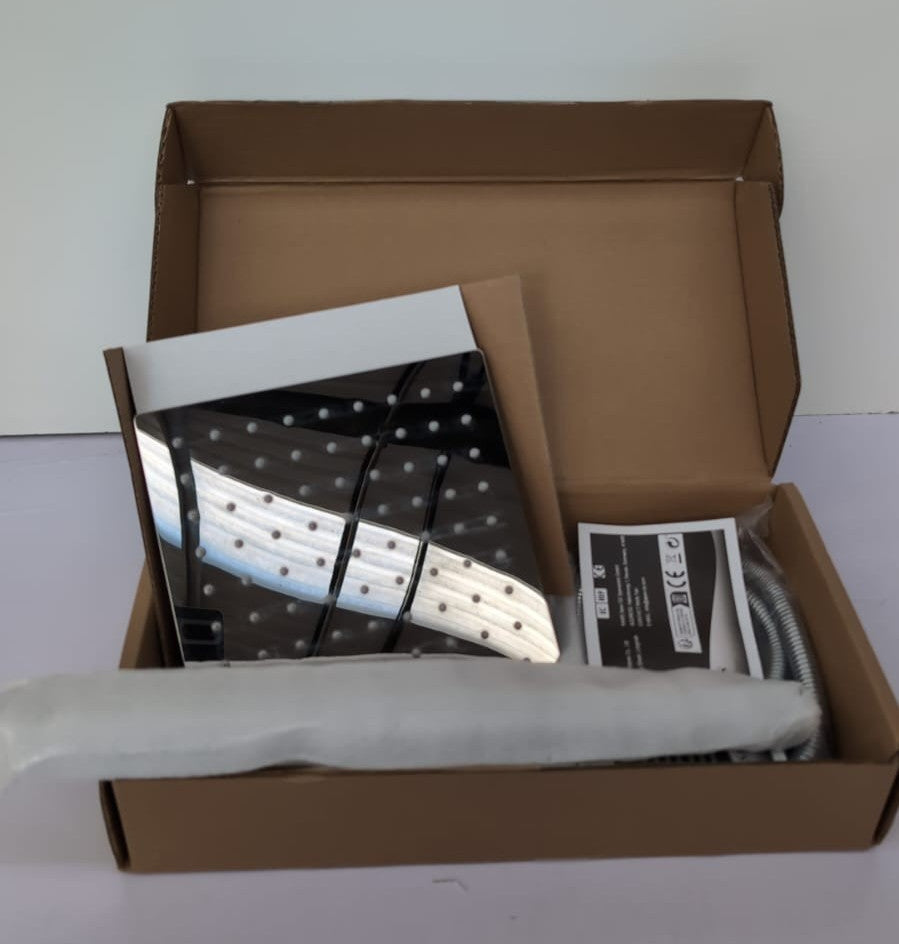 Rozin 8 inch Shower Head Set with Shower Hose Shower Arm, Square Ultra Thin