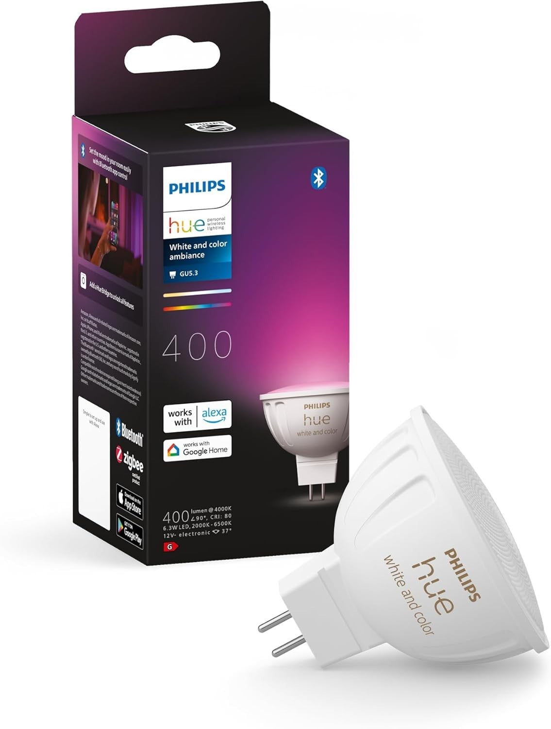 Philips Hue LED Smart Light spot - White and Coloured Light  - MR16 (BOX OPENED)