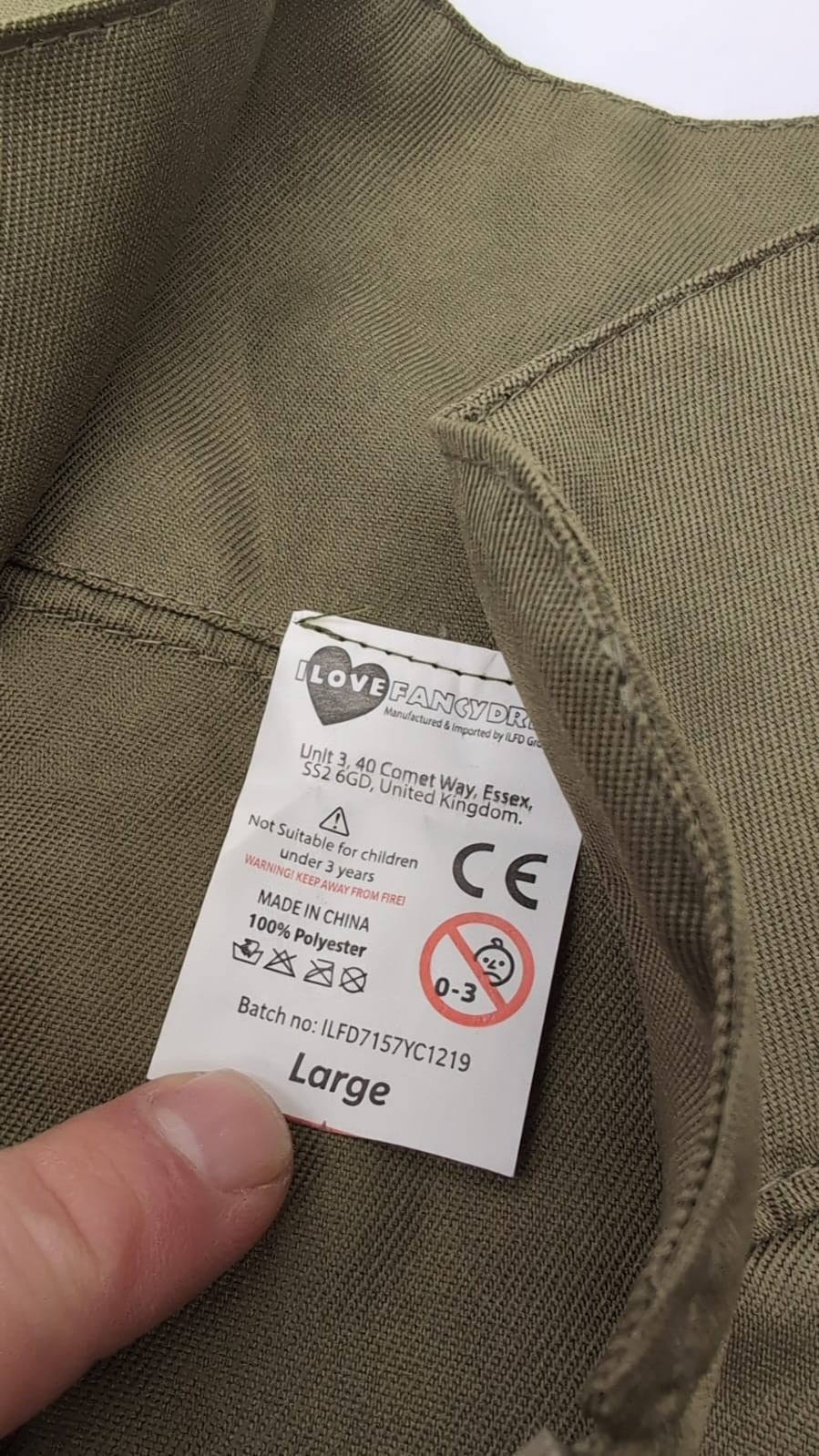 Kids U.S Army Jumpsuit Costume. 80S Movie Icon Green Jumpsuit (no original pack)