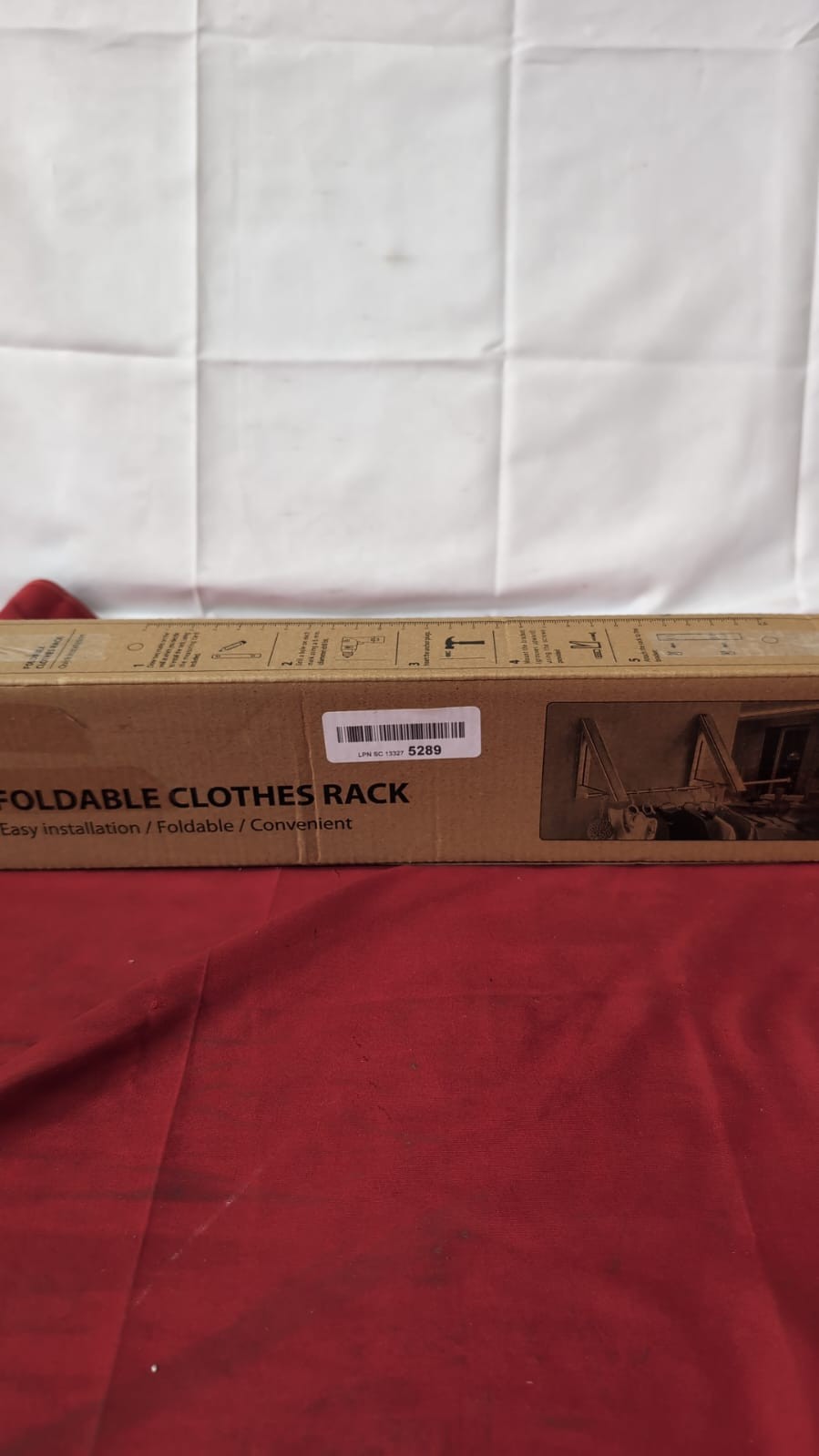 Folding Clothes Hanger Wall Mounted Rail Aluminum Foldable (box damaged)