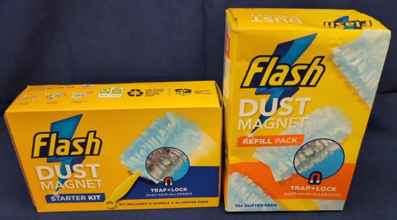 Flash Duster Dust Magnet Starter Kit With Flash Hand duster Refills Pack , 2pack