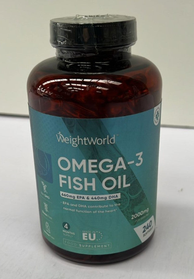 Omega 3 Fish Oil 2000mg - 240 Softgels - 660mg EPA & 440mg