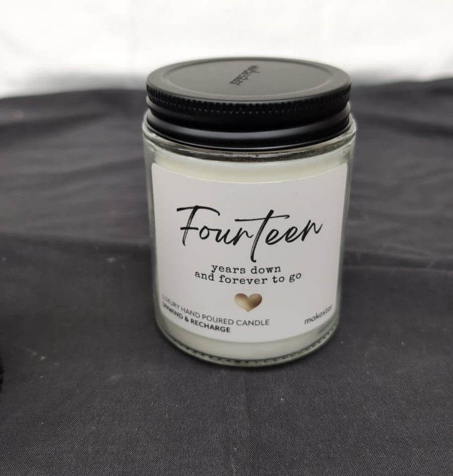 14th Wedding Anniversary  Vanilla, Jasmine,Sugared Almond Makester LuxurySoy Wax