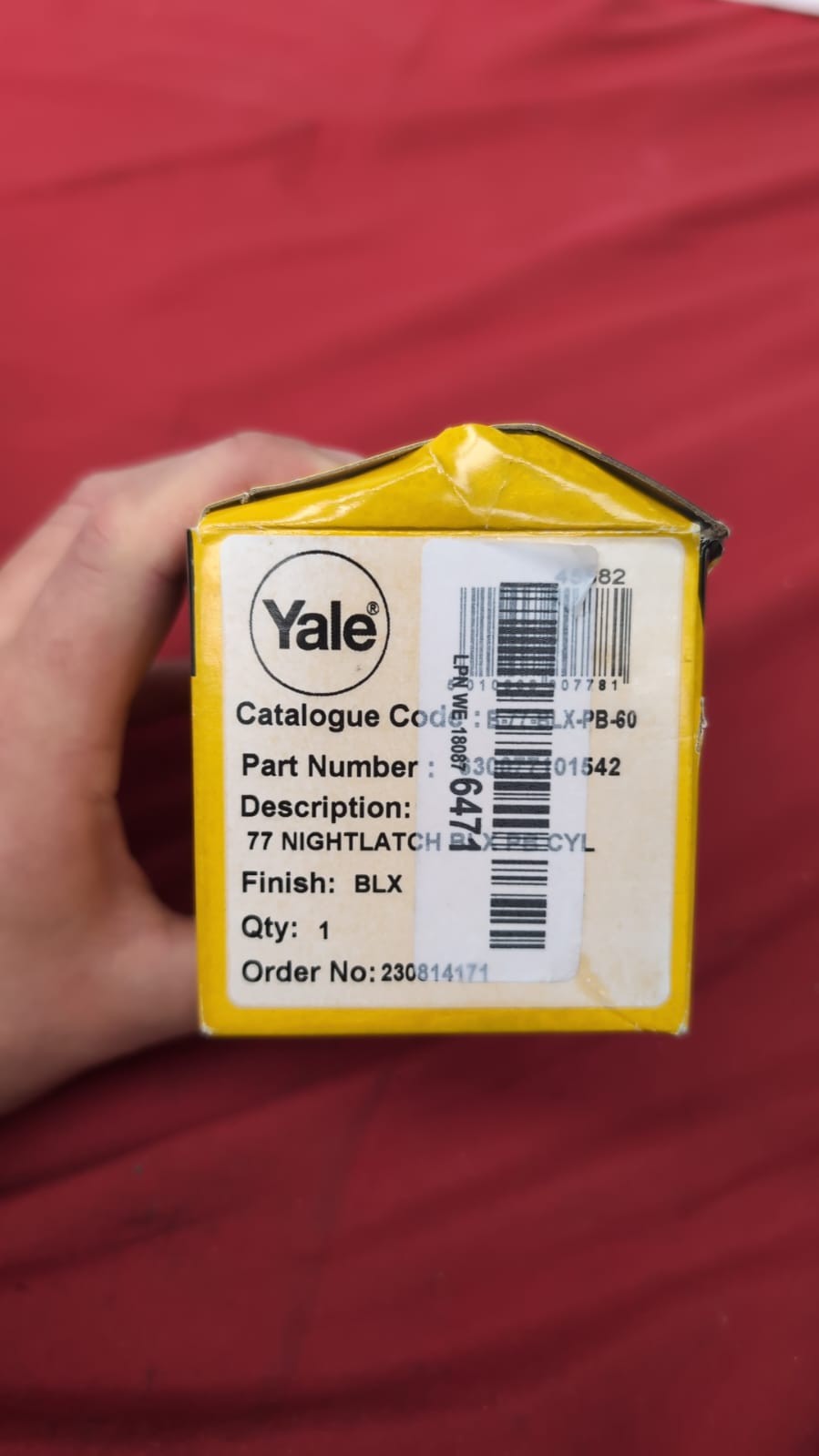 Yale B-77-BLX-PB- Traditional Nightlatch Brass Finish (packaging damaged)