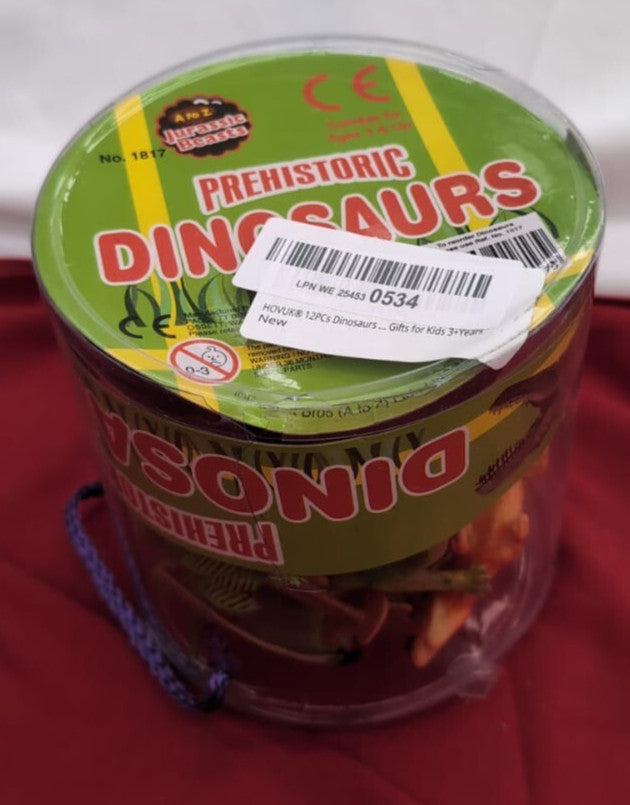 12 Piece Dinosaurs Play Set in Tub | Prehistoric  (packaging damaged)