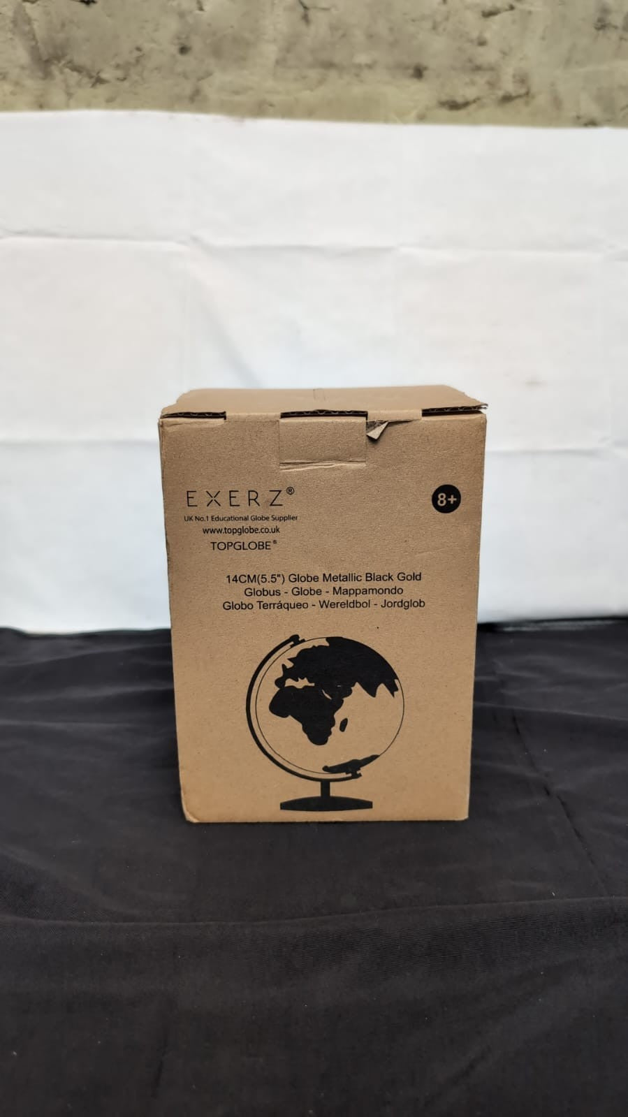 Exerz 14cm World Globe - Mini Globe Modern Desktop (Black/Gold)