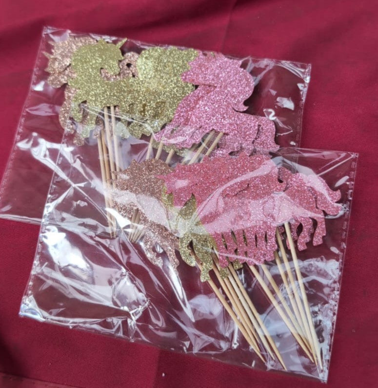 Unicorn Cupcake Toppers Horse Baby Shower Children Birthday (24pack)