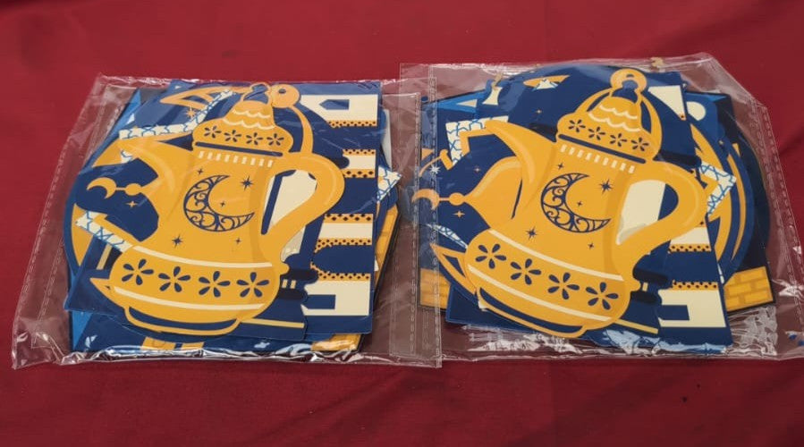 Jsdoin Ramadan Mubarak Decorations, Banner and Shining Star Moon Hanging (2pack)