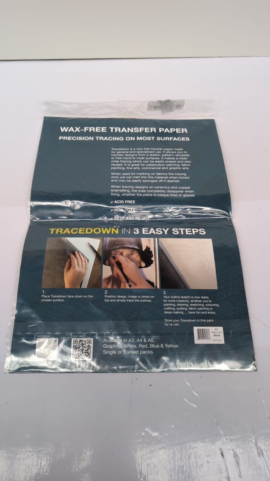 Tracedown A3 White - Pack of 5 Sheets(packaging damaged)