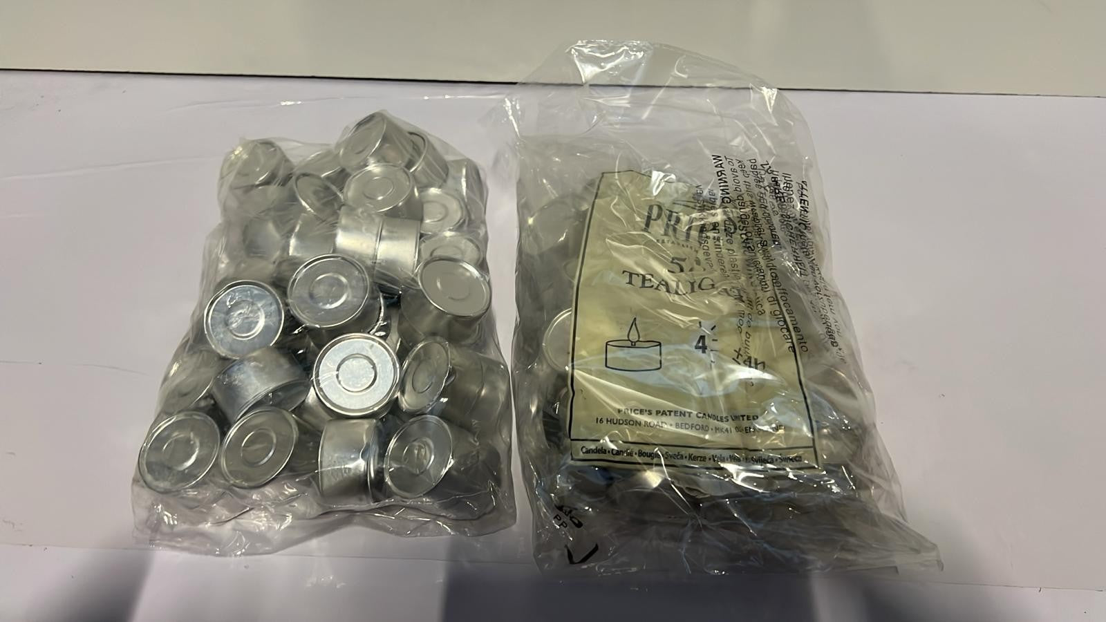 Prices Patent Candles White Tealights Bag,  50pcs, Wax,2 Pack