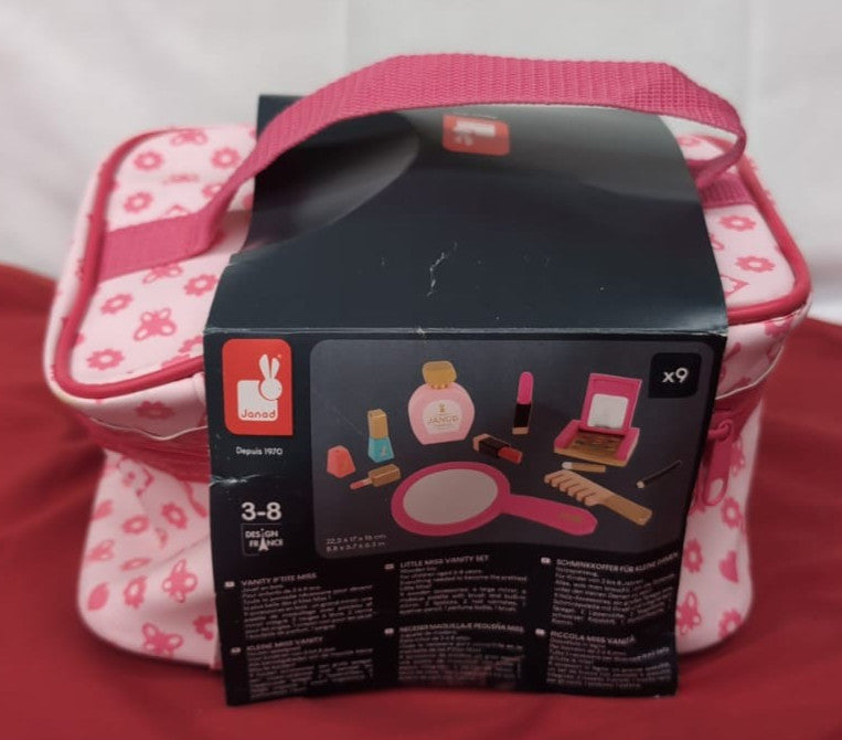 Janod - P'tite Miss Vanity Case for Children - 9 Solid Wood (packaging damaged)