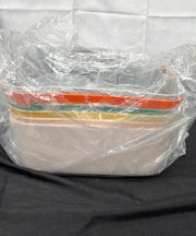 6 Pack Plastic Storage Boxes | Colourful Storage Baskets with Handles