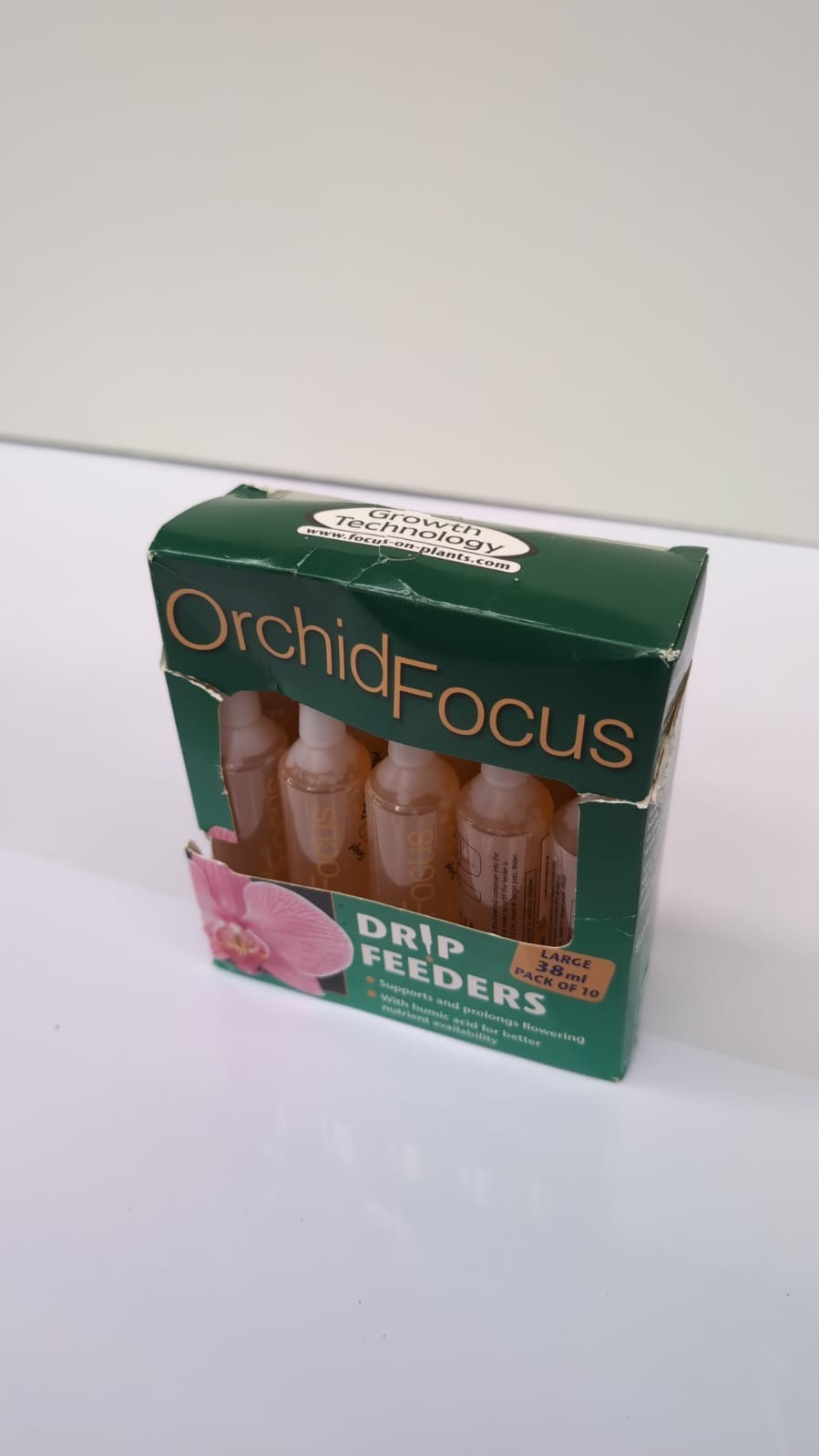 Growth Focus Orchid Drip Feeders 38ml – Pack of 10 Plant Feeders (Box Damaged)