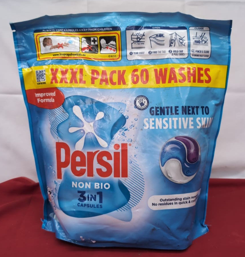 Persil Non Bio 3 in 1 Washing Capsules laundry 60 gentle (packaging damaged)