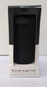 Neon Kactus Insulated Coffee Cup | Reusable Coffee Cup Black 20 oz