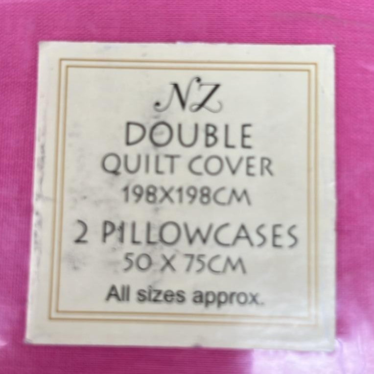 Night Zone Duvet Cover Set With Matching Pillow Case Plain Dyed Poly Cotton